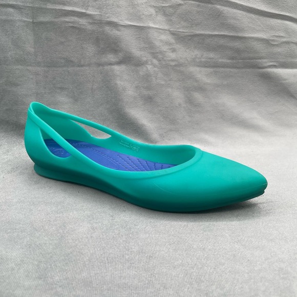 Crocs Shoes - Crocs Sz 8 Rio Tropical Teal/Cerulean Blue Pointed Toe Flat Casual Work Sz W8